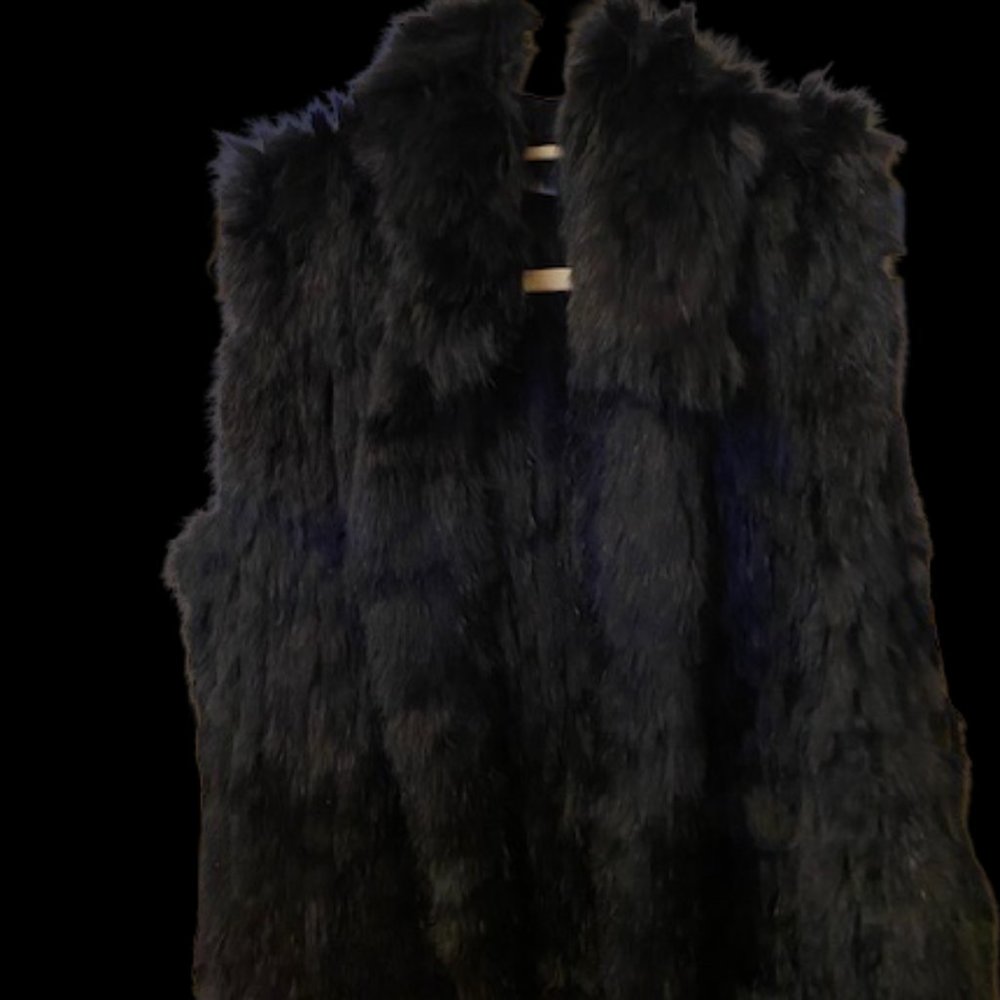 Black Fur Vest